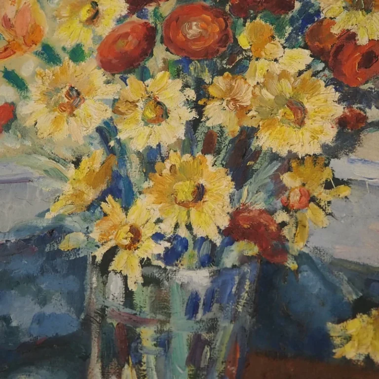 D101 4 french impressionist floral oil painting hermitage antiques devon