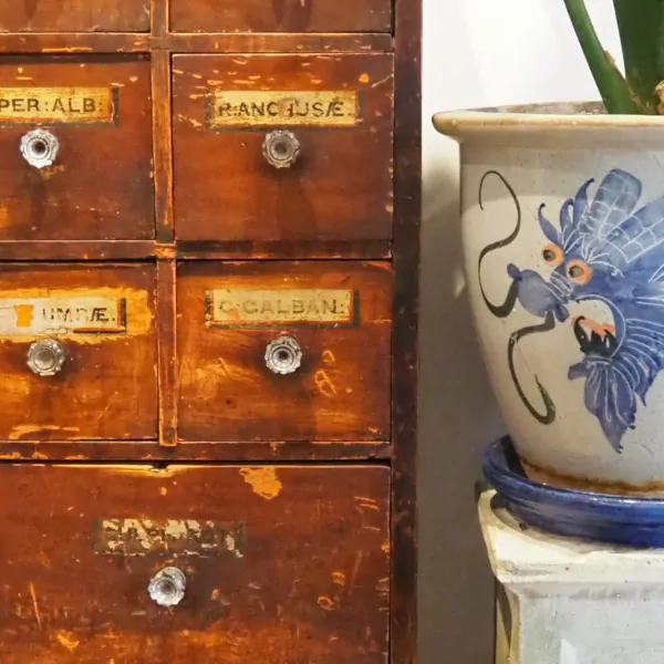 F101 card apothecary bank of drawers hermitage antiques devon