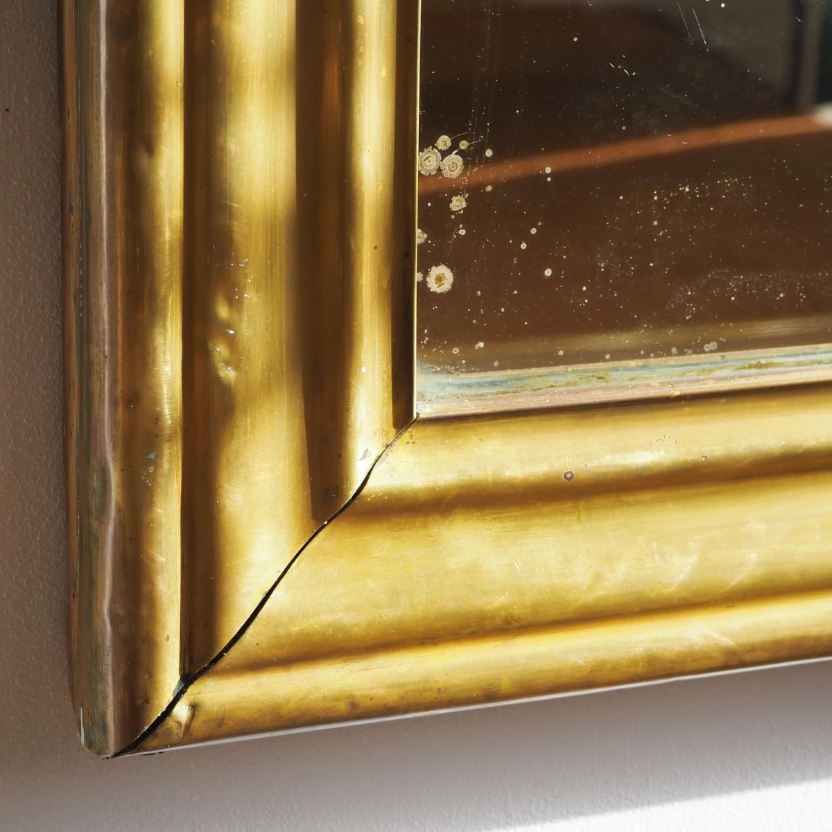 M110 2 French brass bistro mirror