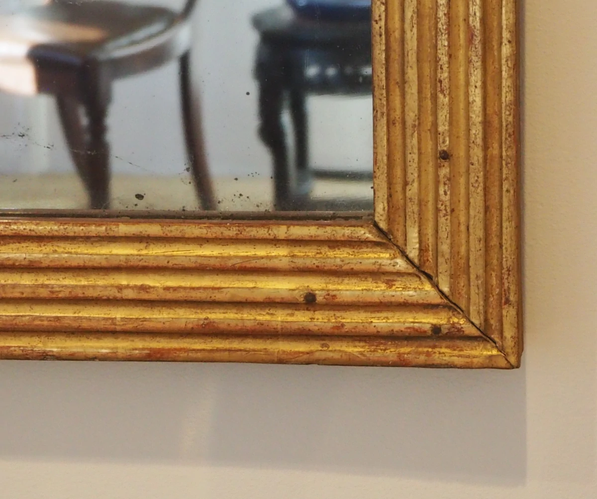 M113 3 Louis XVI reeded giltwood mirror